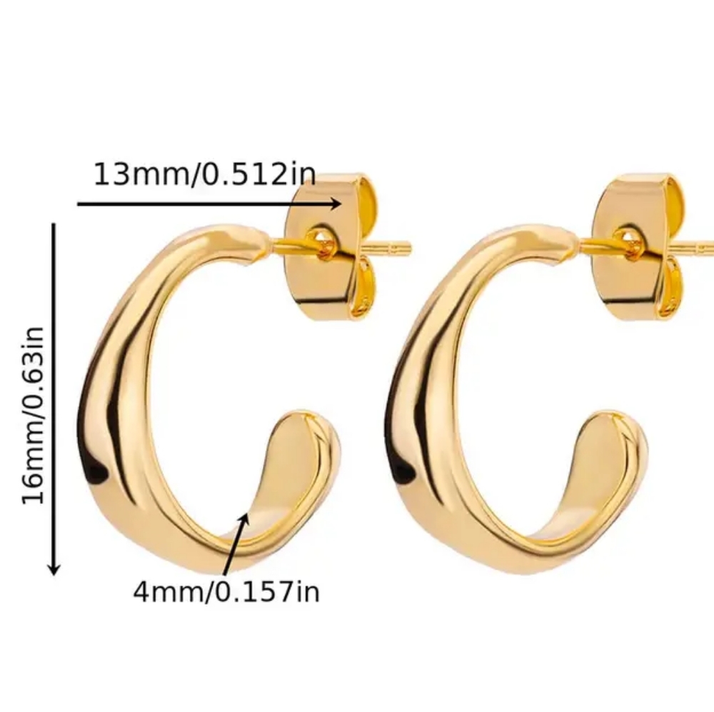 Hoop Earring Filled with 14k Gold Filled with Real Yellow Gold on base Titanium!